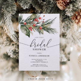 水エレガント色クリスマスブライダルシャワーインビタ 招待状