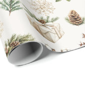 水エレガント色クリスマスホリデーパターン ラッピングペーパー (ロールコーナー)