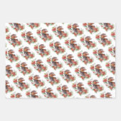 水エレガント色クリスマスホースエクエストリアン ラッピングペーパーシート (正面)