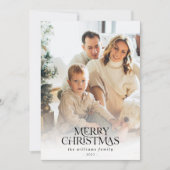 水エレガント色クリスマスボタニカルワンフォト シーズンカード (正面)