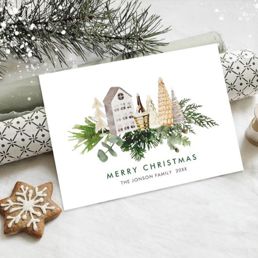 水エレガント色クリスマスボホ組成物 シーズンカード