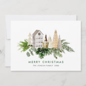 水エレガント色クリスマスボホ組成物 シーズンカード (正面)