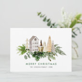 水エレガント色クリスマスボホ組成物 シーズンカード (スタンド正面)