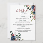 水エレガント色クリスマスメニュー 招待状 (正面)