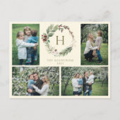 水エレガント色クリスマスリース4写真 シーズンポストカード (正面)