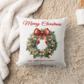 水エレガント色クリスマスリース クッション (ブランケット)