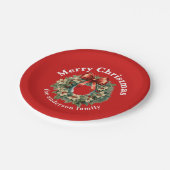 水エレガント色クリスマスリース ペーパープレート (アングル)