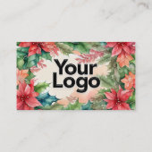 水エレガント色クリスマスリースQRコード エンクロージャーカード (裏面)