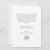 水エレガント色クリスマス企業の休暇 サンキューカード (裏面)