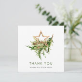 水エレガント色クリスマス企業の休暇 サンキューカード (スタンド正面)