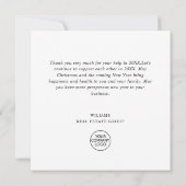 水エレガント色クリスマス企業の休暇 サンキューカード (裏面)