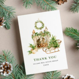 水エレガント色クリスマス企業の休暇 サンキューカード