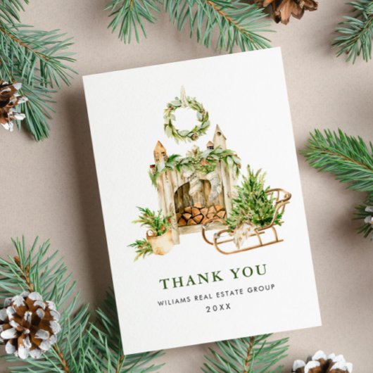 水エレガント色クリスマス企業の休暇 サンキューカード