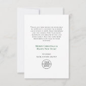 水エレガント色クリスマス企業の休暇 サンキューカード (裏面)