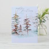 水エレガント色クリスマス松林 シーズンカード (スタンド正面)