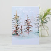 水エレガント色クリスマス松林 シーズンカード (スタンド正面)