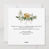 水エレガント色クリスマス構成グリーティング シーズンカード (裏面)