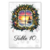水エレガント色クリスマス結婚テーブルカード テーブルナンバー (裏面)
