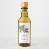 水エレガント色クリスマス結婚式の引き出物 ワインラベル (正面)