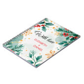 水エレガント色クリスマス結婚手帳 ノートブック (左側)