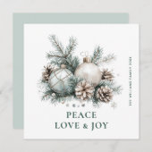 水エレガント色クリスマス装飾挨拶 シーズンカード (正面/裏面)