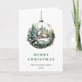 水エレガント色クリスマス装飾挨拶 シーズンカード