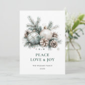 水エレガント色クリスマス装飾挨拶 シーズンカード (スタンド正面)