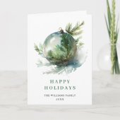 水エレガント色クリスマス装飾挨拶 シーズンカード (正面)