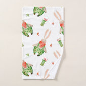 水エレガント色クリスマス装飾模様 バスタオルセット (ハンドタオル)