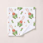 水エレガント色クリスマス装飾模様 バスタオルセット (ウォッシュタオル)