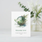 水エレガント色クリスマス飾りありがとう ポストカード (スタンド正面)