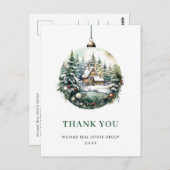 水エレガント色クリスマス飾りありがとう ポストカード (正面/裏面)