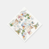 水エレガント色クリスマス スタンダードカクテルナプキン (角)