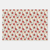水エレガント色クリスマス ラッピングペーパーシート (正面)