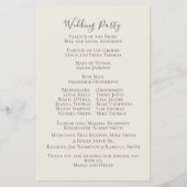 水エレガント色グリーナリーセージ結婚式 プログラム (裏面)