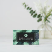 水エレガント色グリーングリッターゲート 名刺 (スタンド正面)