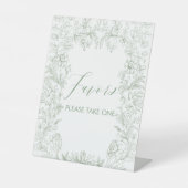 水エレガント色グリーンフローラベビーs 台座サイン (正面)