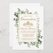 水エレガント色グリーンリーキンセアニェラ金ゴールド 招待状 (正面/裏面)