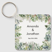 水エレガント色グリーン結婚式の引き出物キーチェーン キーホルダー (正面)