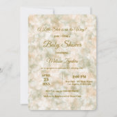 水エレガント色グリーン&テラコッタベビーシャワー 招待状 (正面)