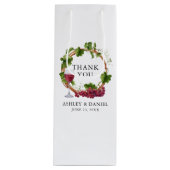 水エレガント色グレープつる植物ウッドリース結婚 ワインギフトバッグ (正面)