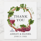 水エレガント色グレープつる植物ウッドリース結婚 ワインラベル (シングルラベル)