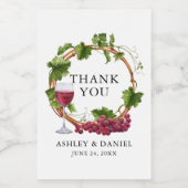 水エレガント色グレープつる植物リース結婚ズ ワインラベル (シングルラベル)