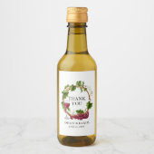 水エレガント色グレープつる植物リース結婚ズ ワインラベル (正面)