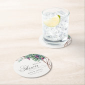 水エレガント色グレープビーネブライダルシャワー ラウンドペーパーコースター (インサイチュ)