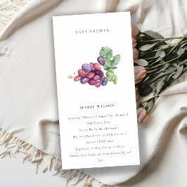 水エレガント色グレープファーンベイビーシャワー招待状 サンキューカード