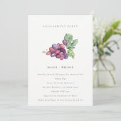水エレガント色グレープリーフ婚約招待状 サンキューカード (スタンド正面)