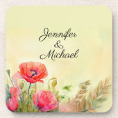 水エレガント色ケシ コースター (正面)