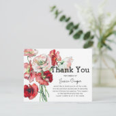 水エレガント色ケシ |葬儀 サンキューカード (スタンド正面)