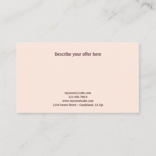 水エレガント色ケーキ10パンチカスタマーロイヤリティ ロイヤリティカード (裏面)